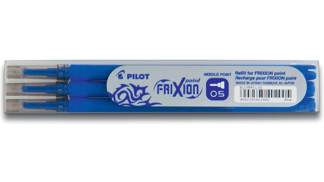 Rollerpenvulling PILOT friXion fijn blauw set à 3 stuks