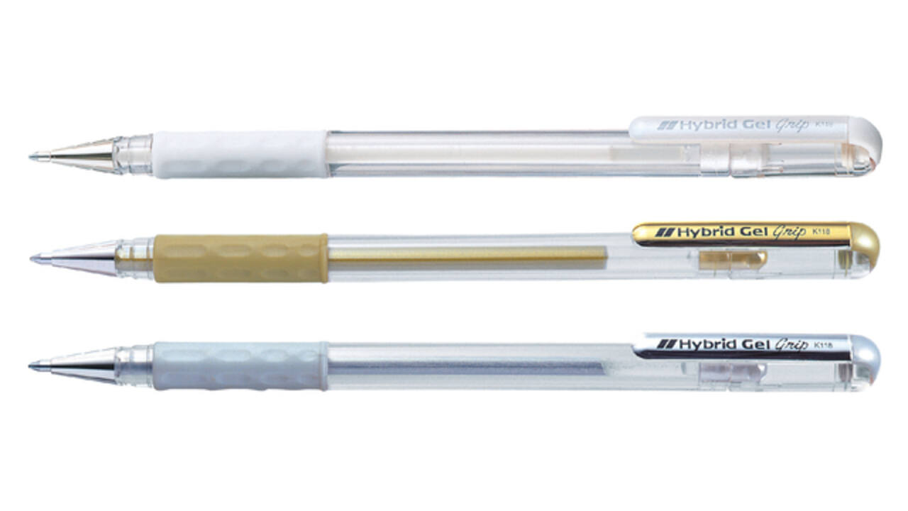 Gelschrijver Pentel K118 Grip medium goud