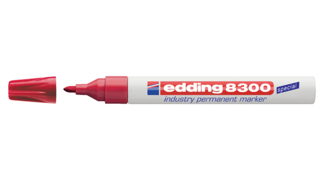 Viltstift edding 8300 industrie rond 1.5-3mm rood