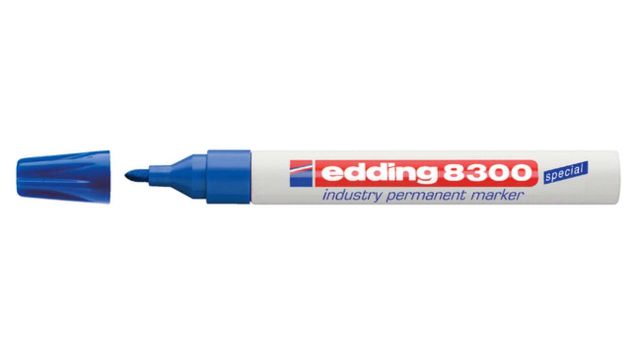 Viltstift edding 8300 industrie rond 1.5-3mm blauw