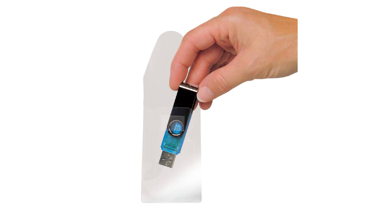 USB hoes Djois 52.5x90mm met sluiting zelfklevend transparant