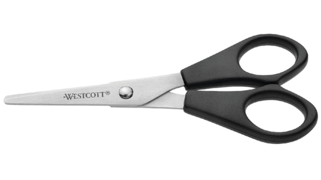 Kantoorschaar Westcott 130mm met kunststof grip rvs