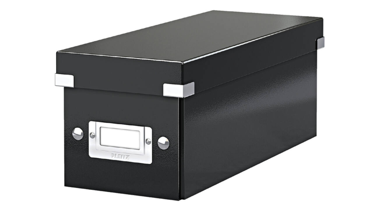 CD-opbergdoos Leitz Click & Store WOW  gerecycled karton 143x136x352mm zwart