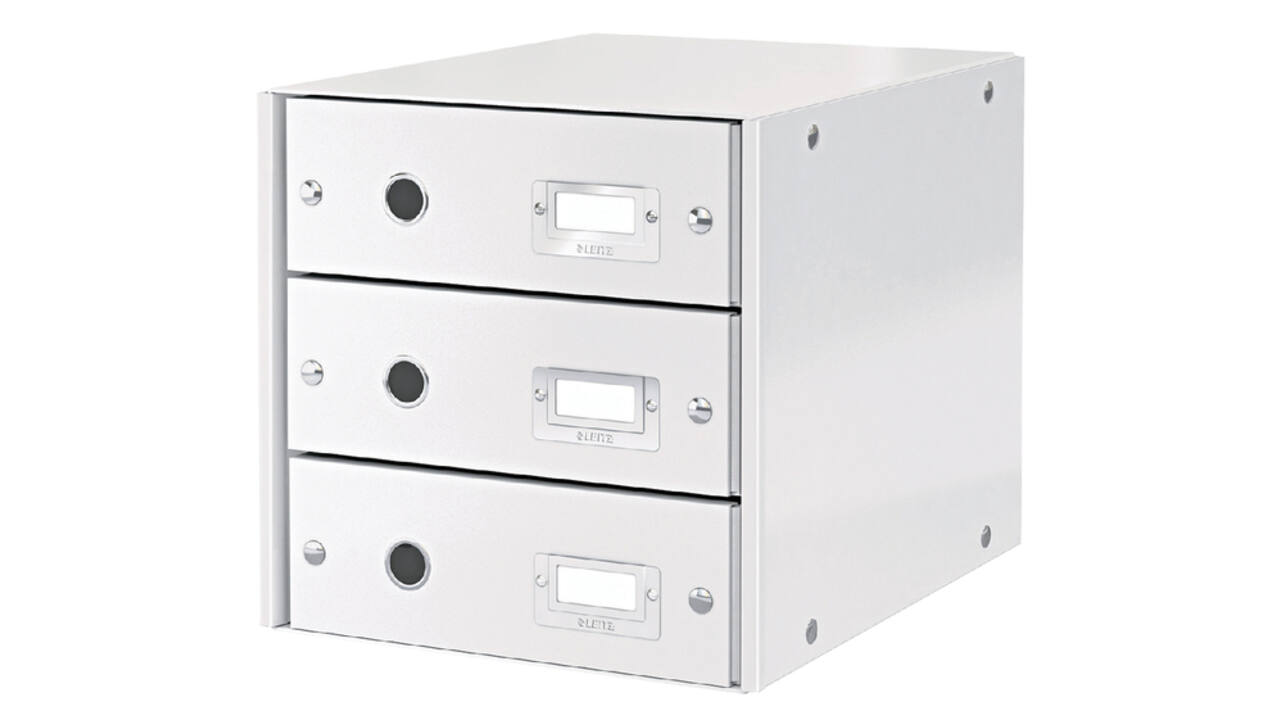 Ladenkast Leitz WOW Click & Store 3 laden gerecycled karton wit
