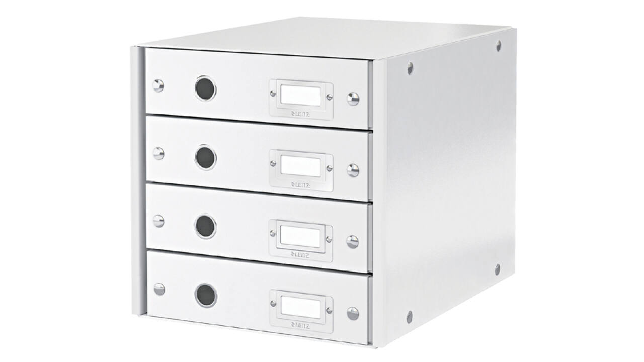 Ladenkast Leitz WOW Click & Store 4 laden gerecycled karton wit