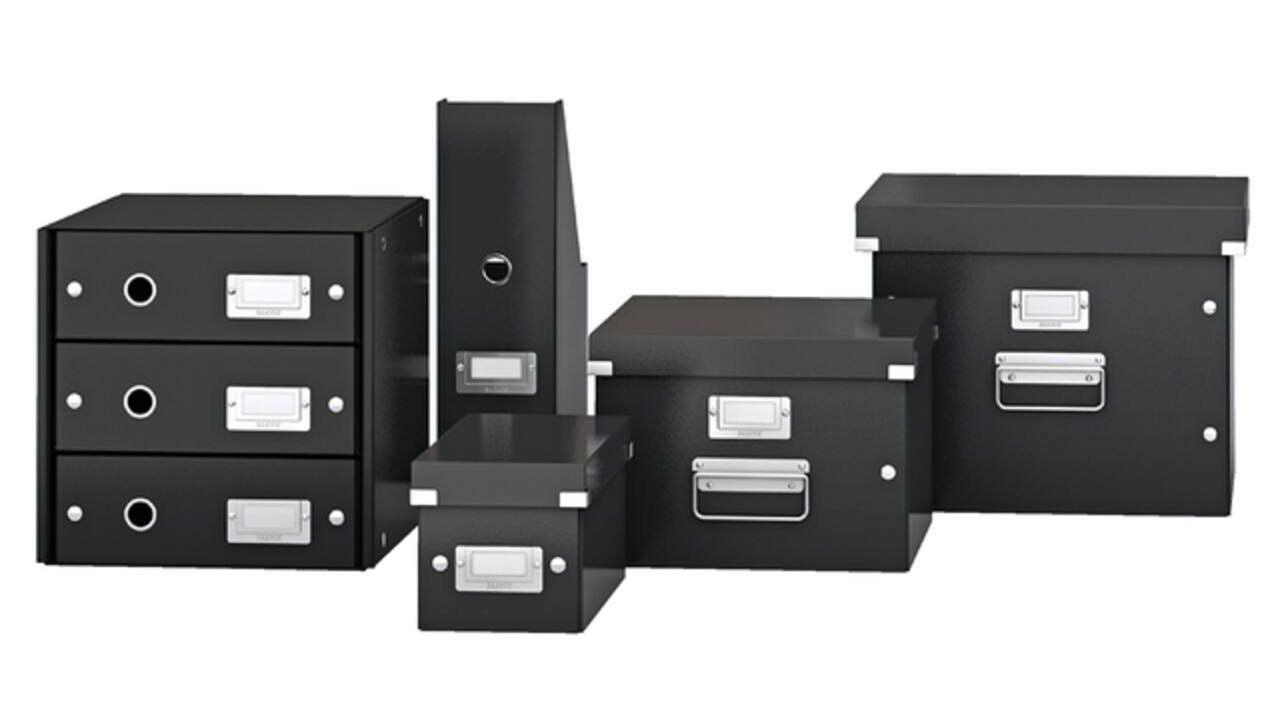 DVD-opbergdoos Leitz Click & Store WOW  gerecycled karton 206x147x352mm zwart
