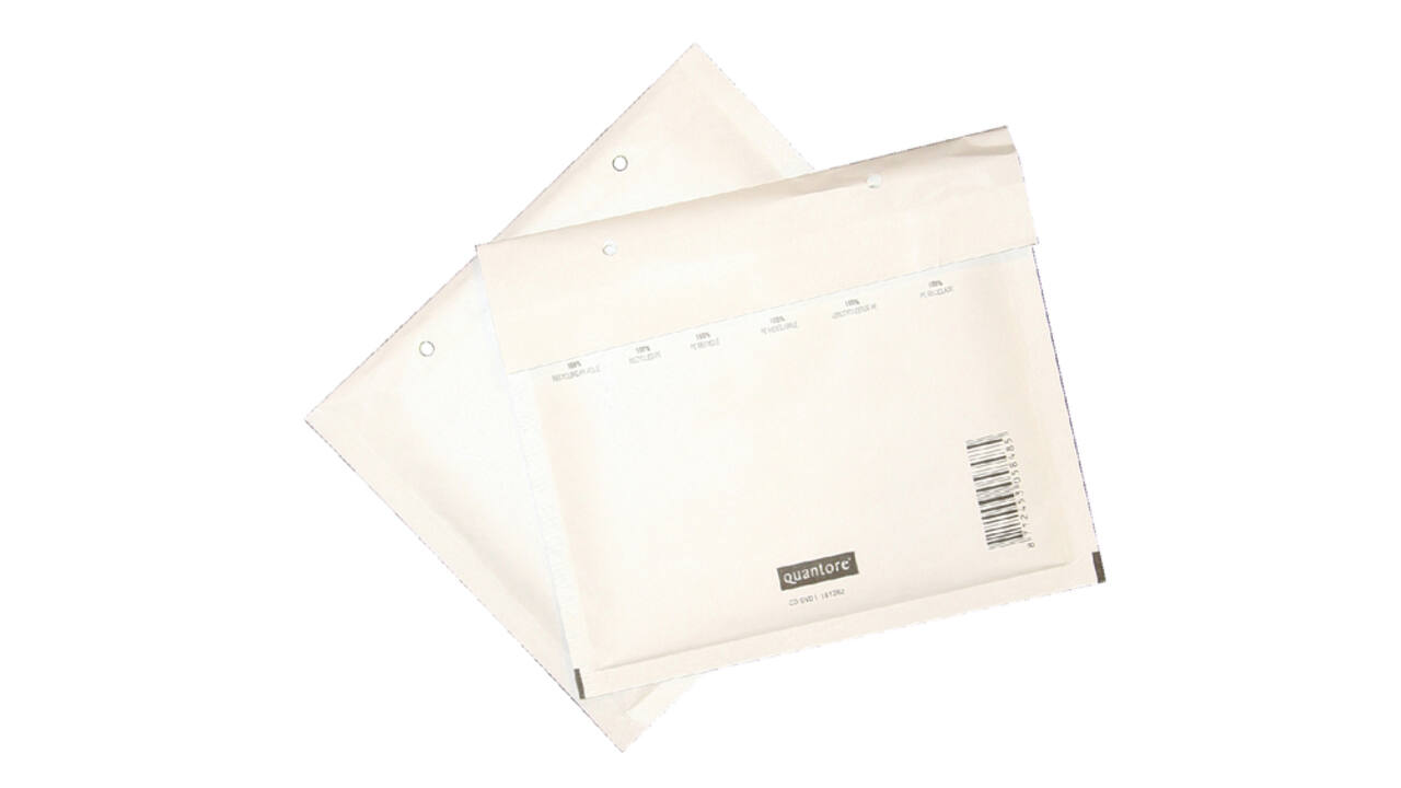 Cd envelop Quantore luchtkussen 175x200mm wit 100 stuks