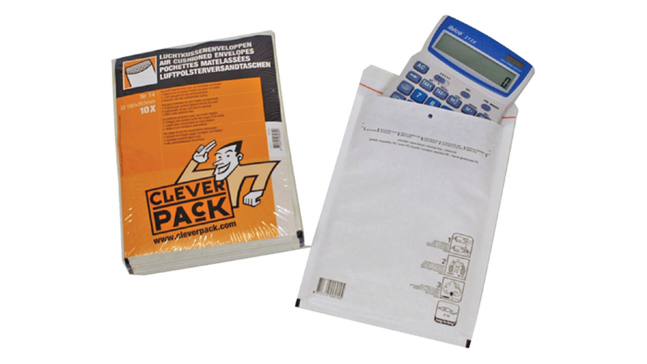 Envelop CleverPack luchtkussen nr18 295x370mm wit pak à 10 stuks