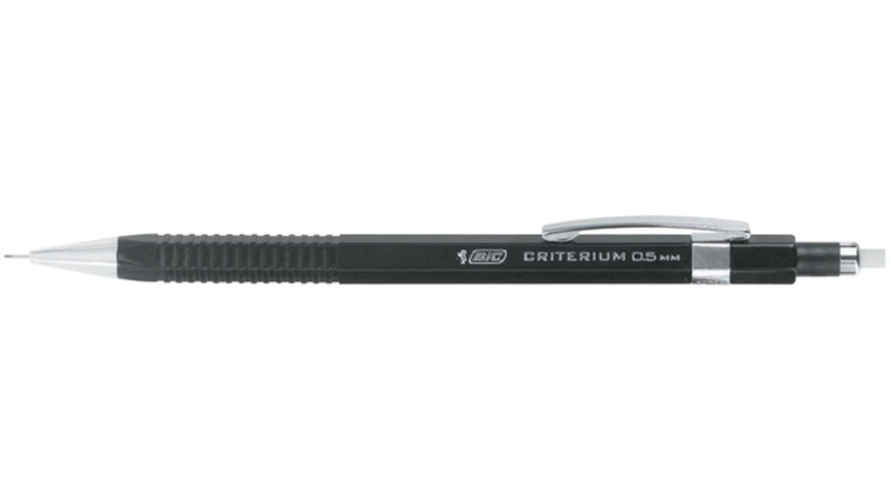 Vulpotlood Bic Criterium HB 0.5mm met gum metalen clip
