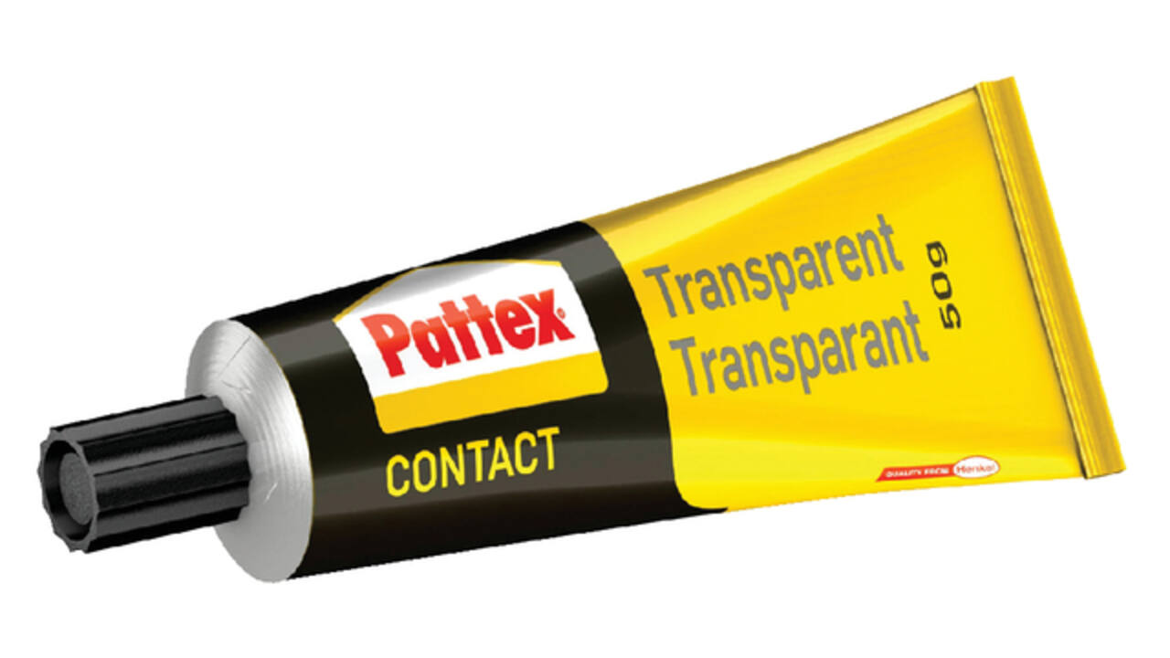Contactlijm Pattex tube 50 gram op blister transparant