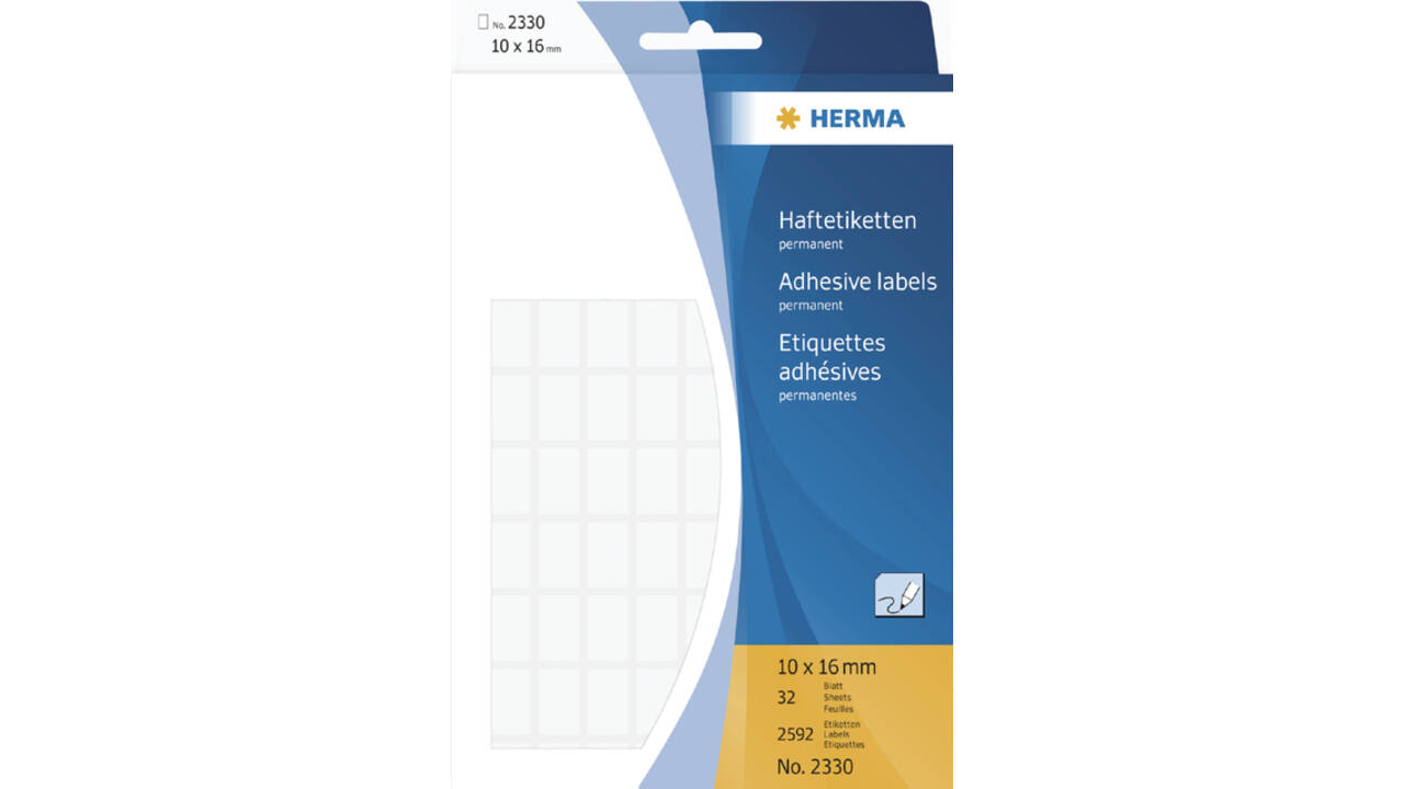 Etiket HERMA 2330 10x16mm wit 2592 stuks