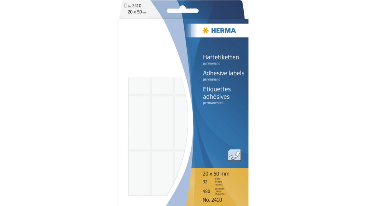 Etiket HERMA 2410 20x50mm wit 480 stuks