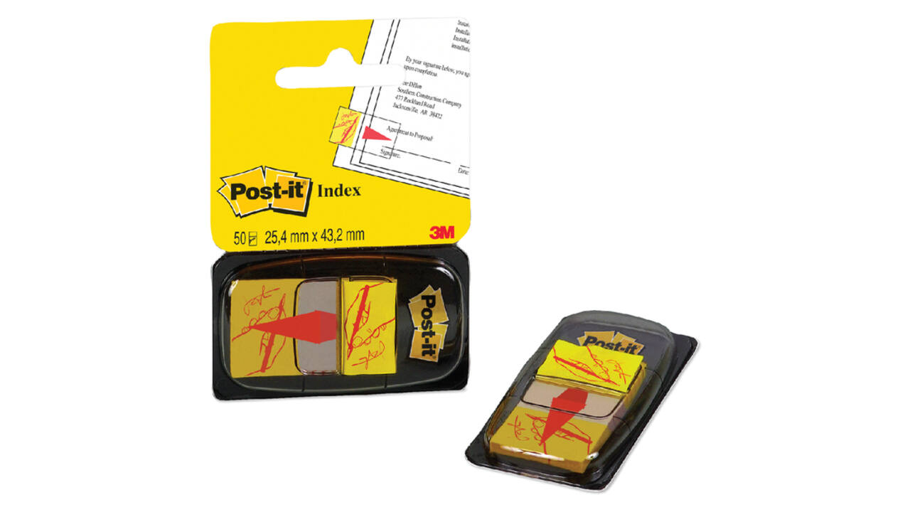 Indextabs Post-it 68031 25,4x43.2mm " hier ondertekenen" geel