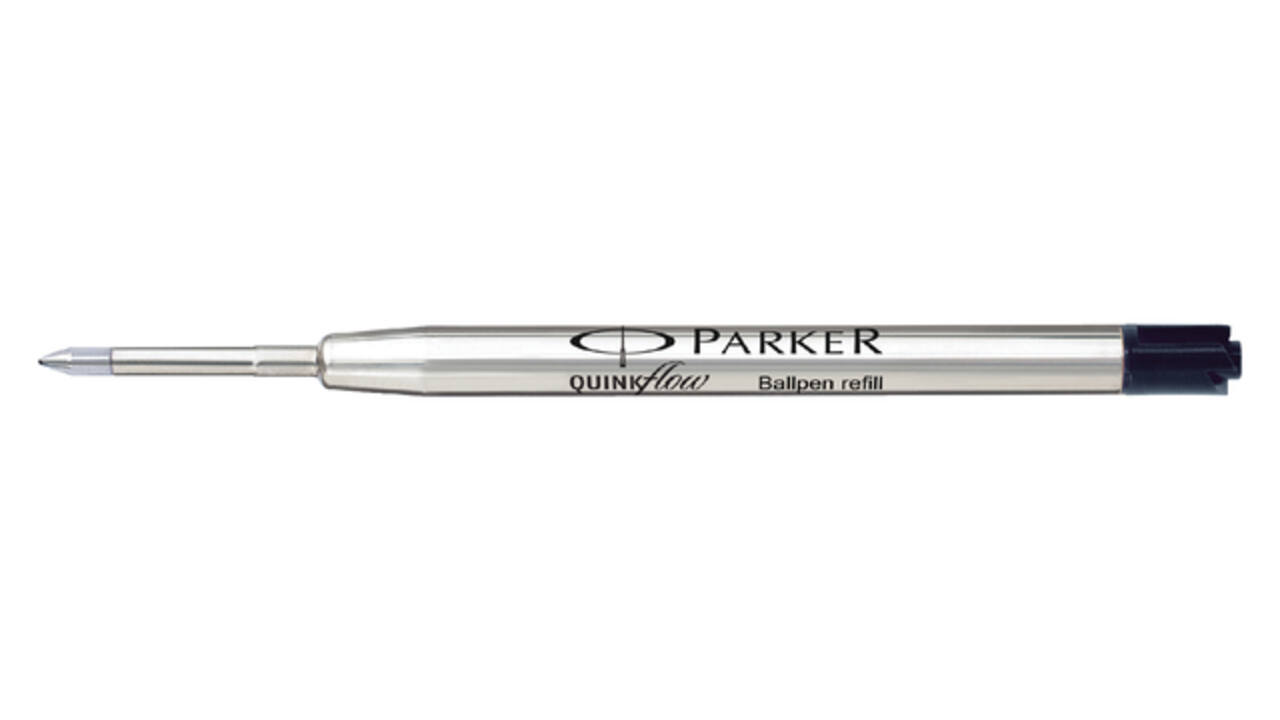 Balpenvulling Parker Quinkflow fijn zwart blister à 1 stuk