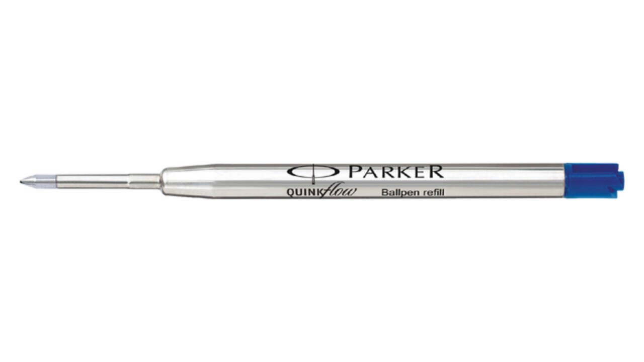 Balpenvulling Parker Quinkflow fijn blauw blister à 1 stuk