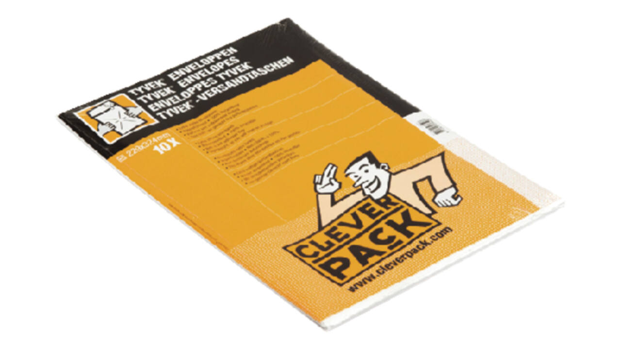 Envelop CleverPack Tyvek C4 229x324mm zelfklevend wit pak à 10 stuks
