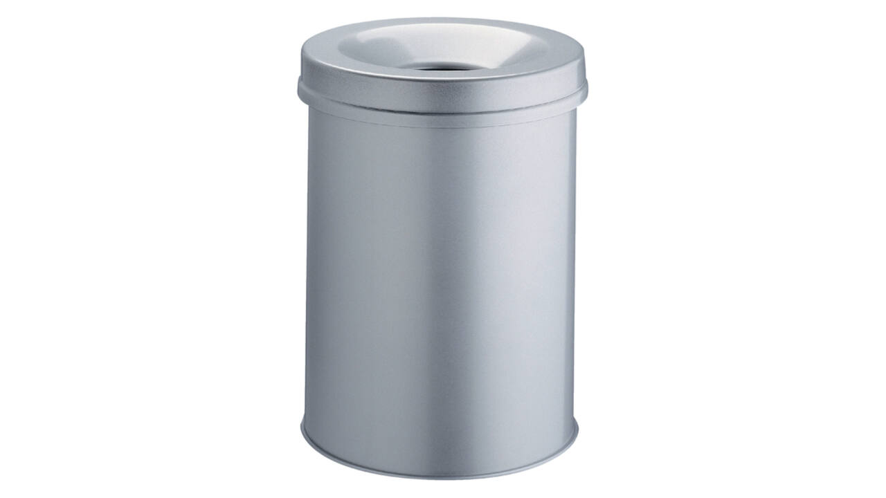 Papierbak met vlamdover Vepabins 15liter 26cm grijs