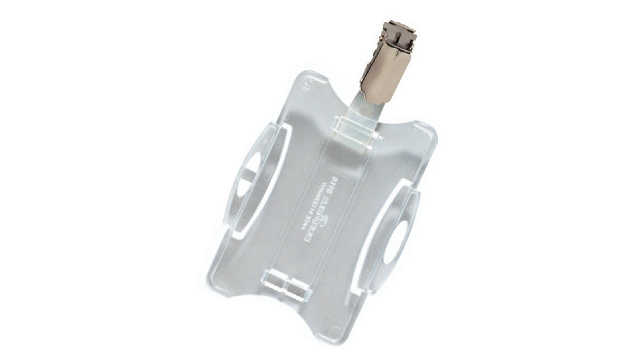 Veiligheidspashouder Durable 8118 open met clip 54x85mm