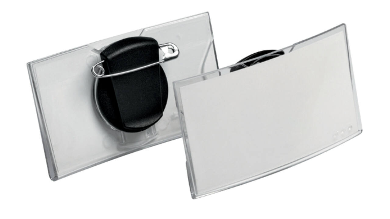 Badge Durable 8124 convex met combiklem 40x75mm
