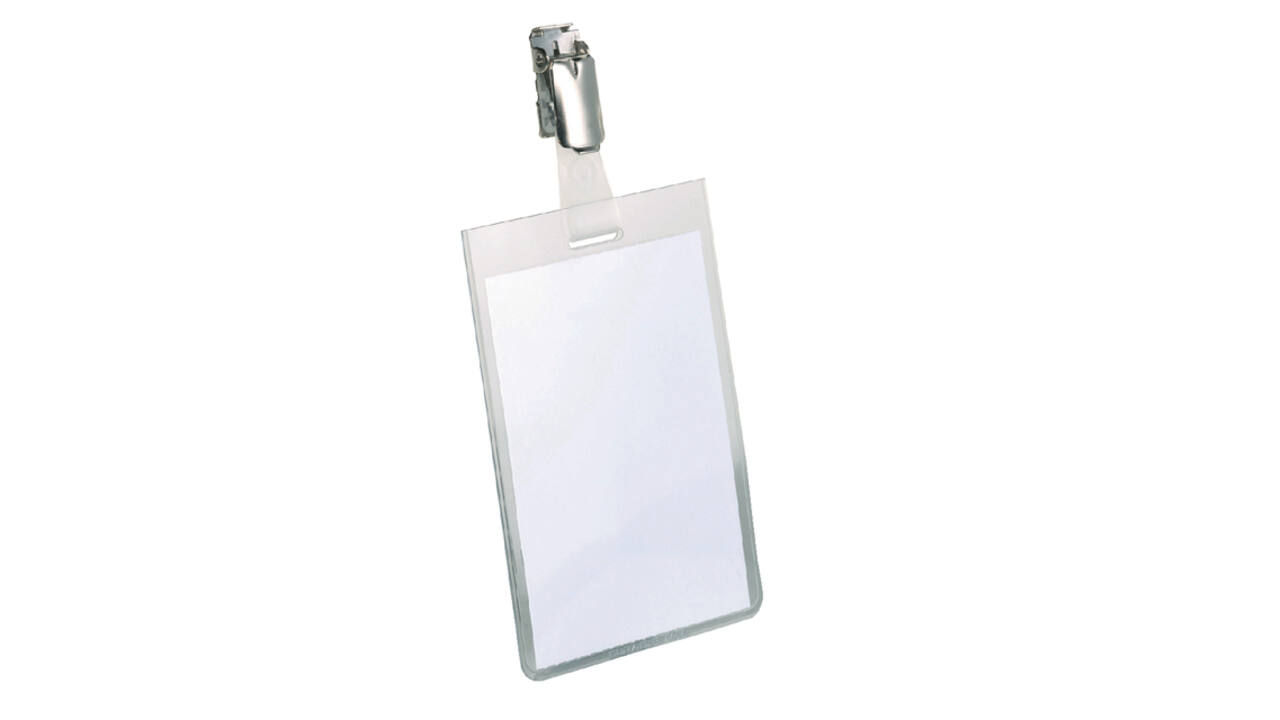 Badge Durable 8002 met clip staand gesloten 90x60mm
