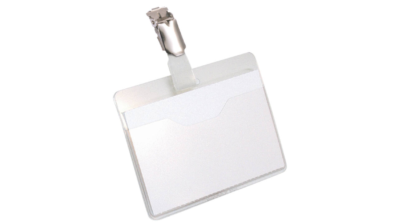 Badge Durable 8106 met clip liggend open 60x90mm