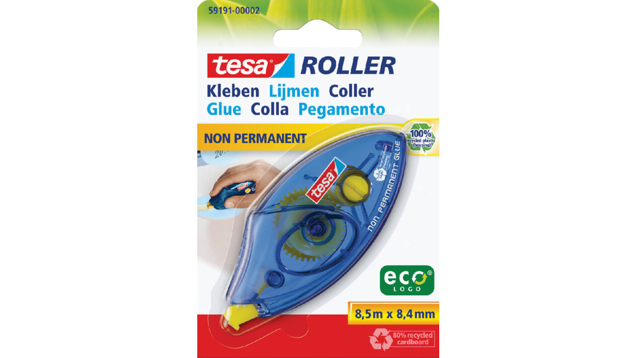 Lijmroller tesa® ecoLogo® niet permanent op blister