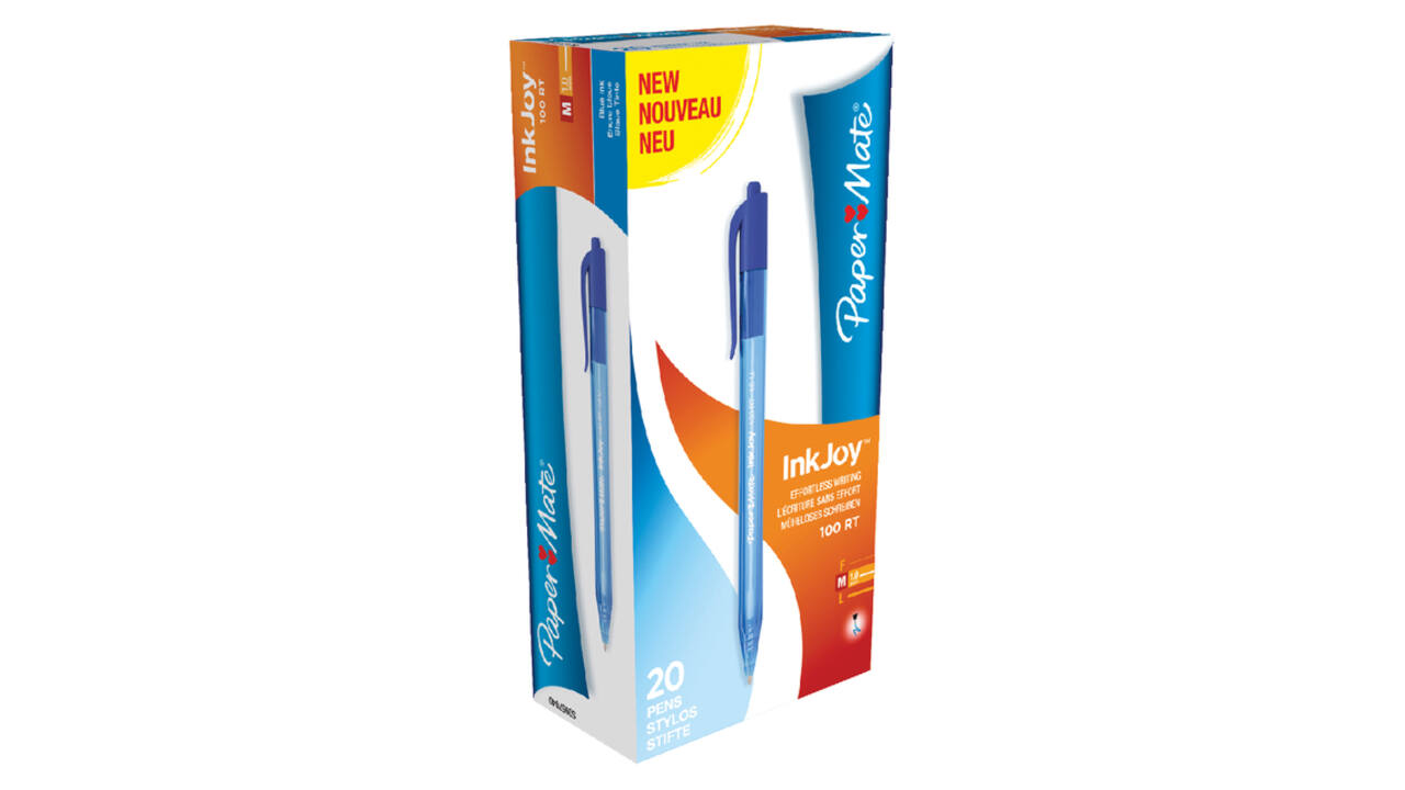 Balpen Paper Mate Inkjoy 100RT medium blauw