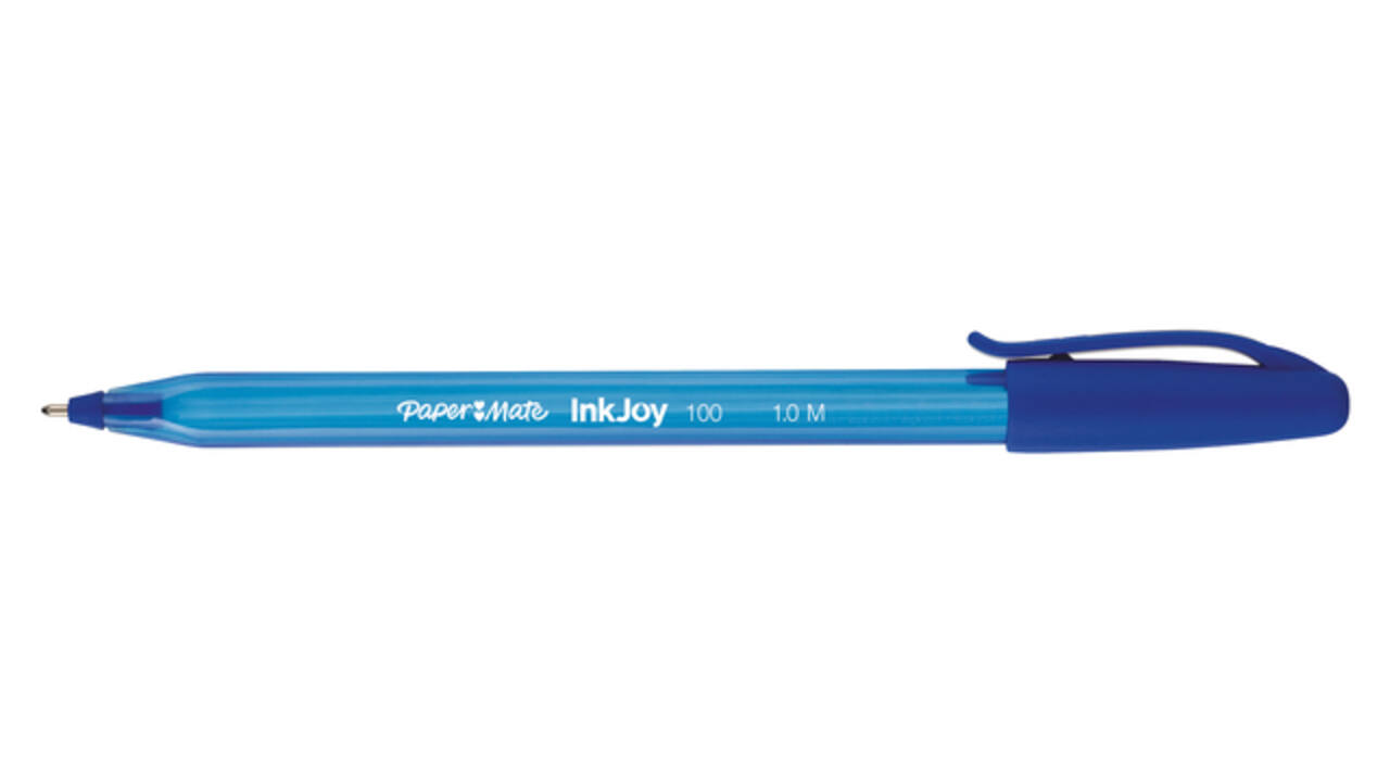 Balpen Paper Mate Inkjoy 100 medium blauw valuepack 80+20 gratis