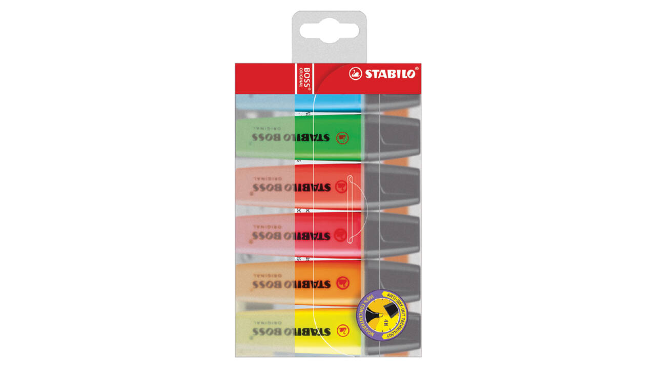 Markeerstift STABILO BOSS 70/6 assorti blister à 6 stuks