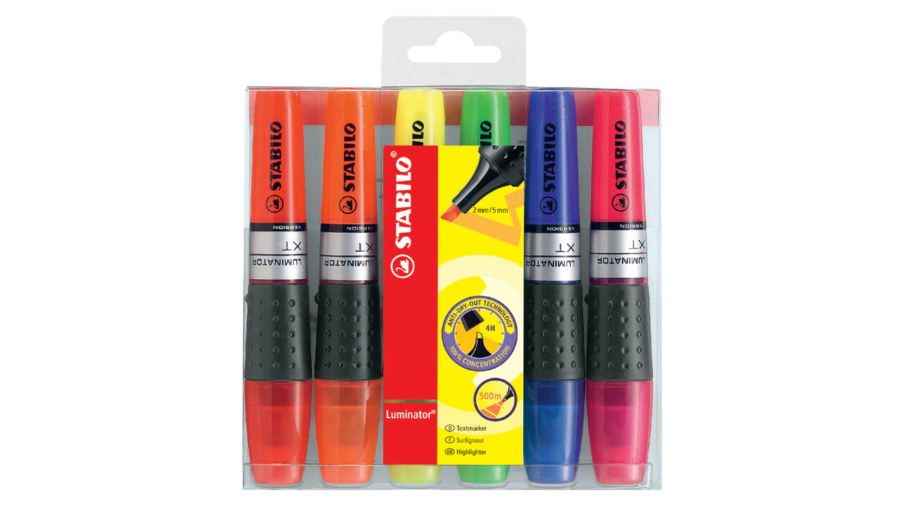 Markeerstift STABILO Luminator XT 71/6 assorti etui à 6 stuks
