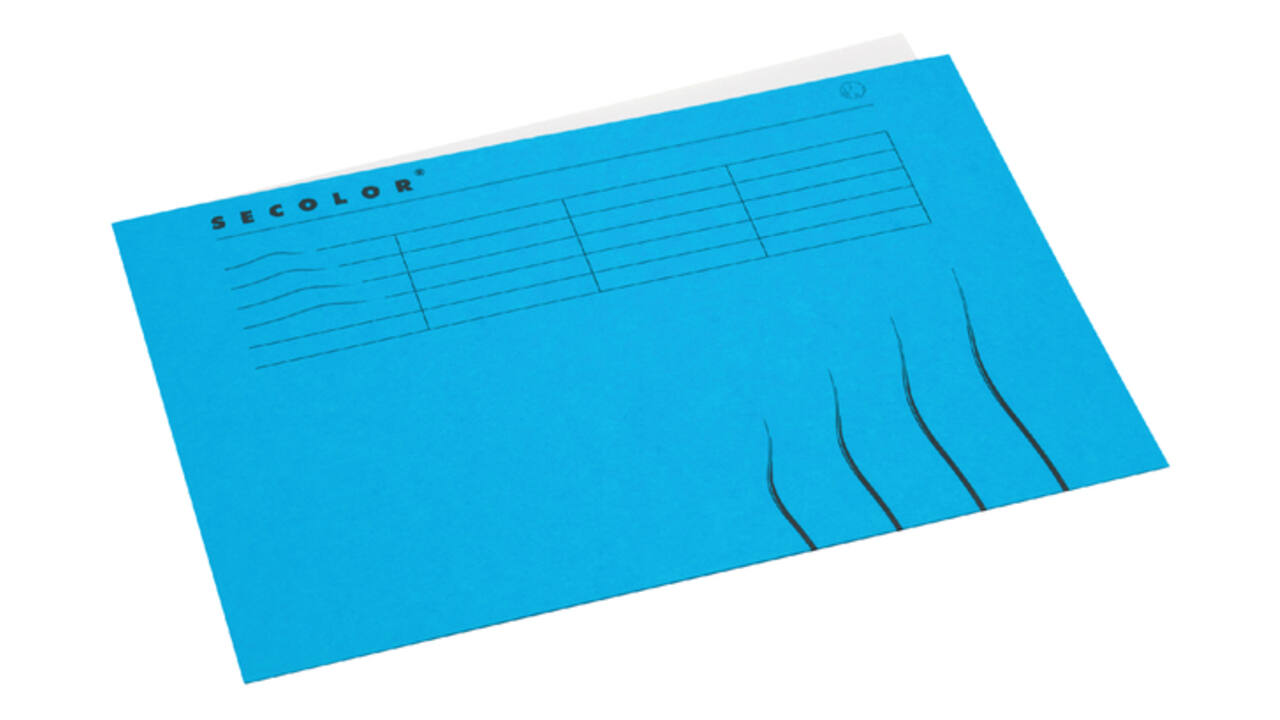 Vouwmap Secolor A4 100% gerecycled karton 250gr blauw
