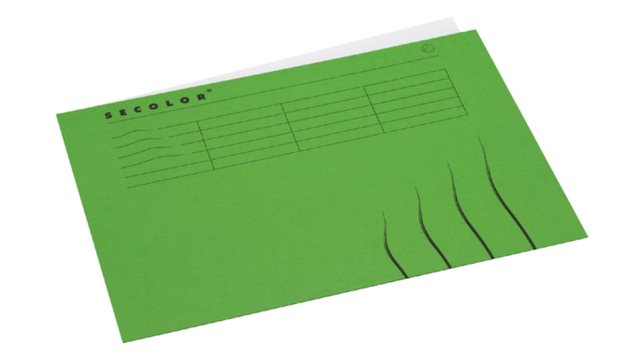 Vouwmap Secolor A4 100% gerecycled karton 250gr groen
