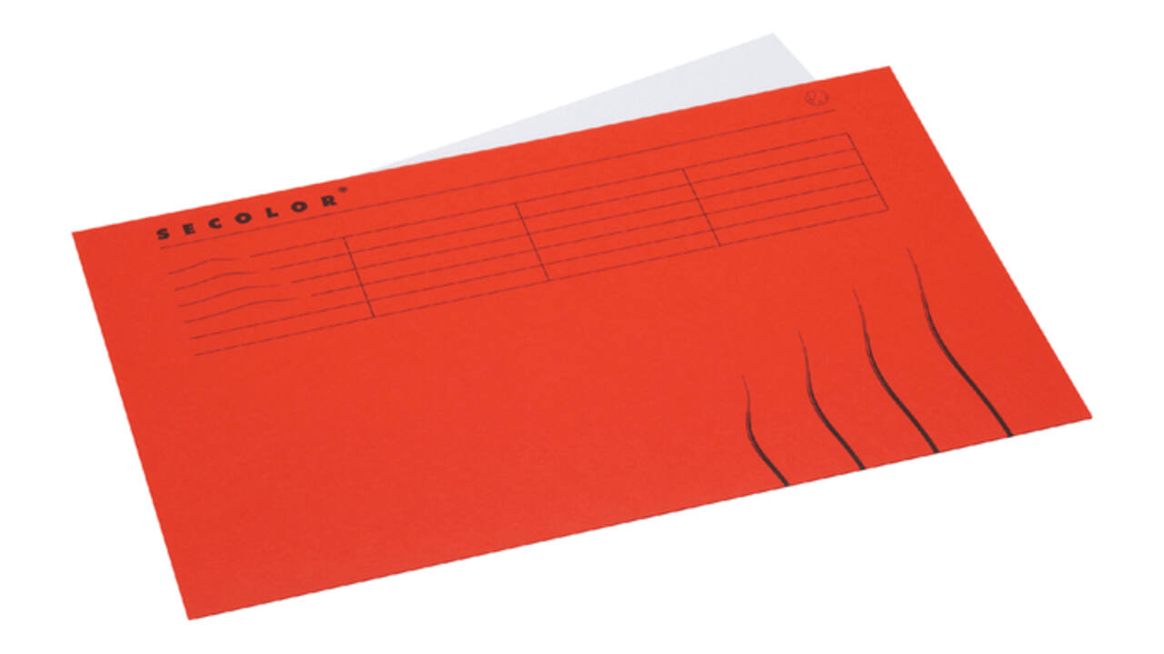 Vouwmap Secolor Folio 100% gerecycled karton 250gr Rood