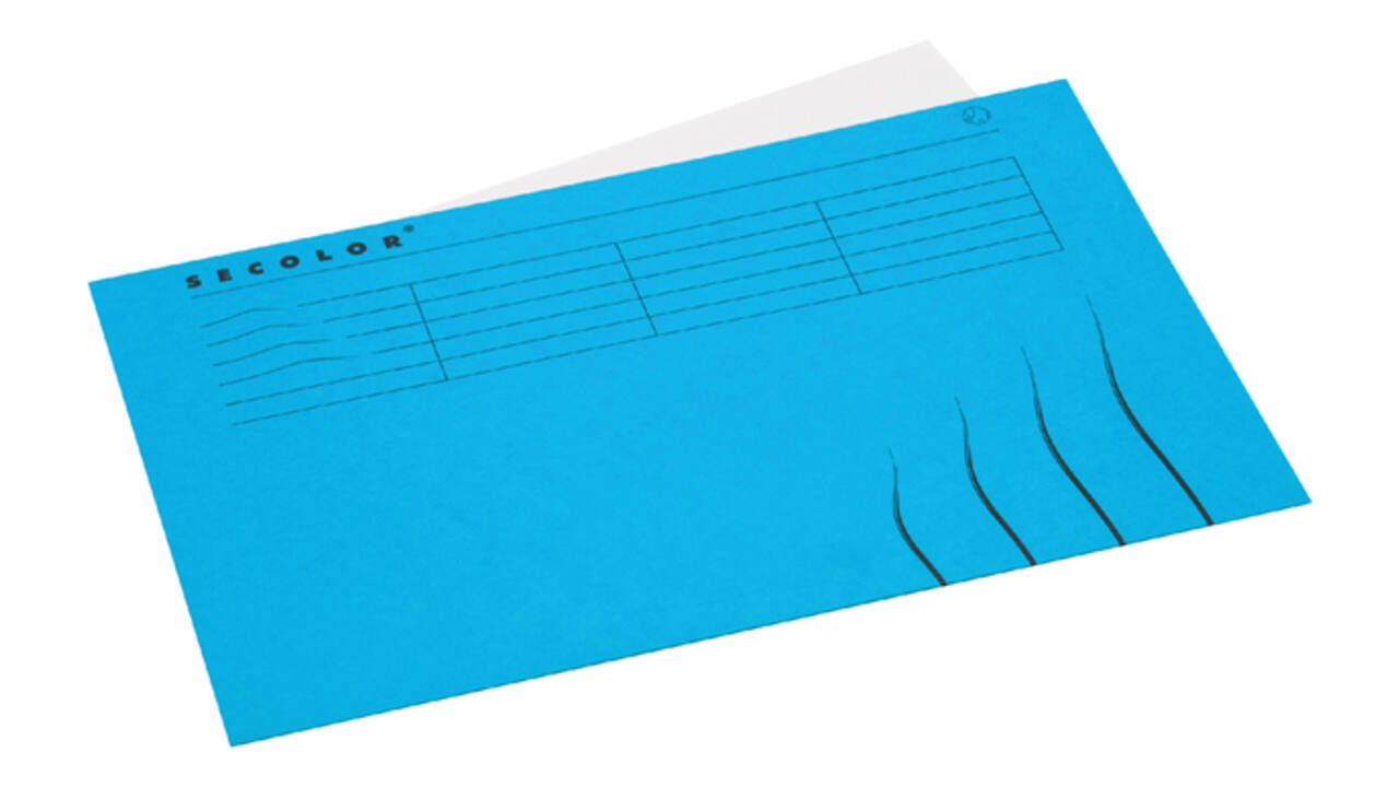 Vouwmap Secolor Folio 100% gerecycled karton 250gr blauw