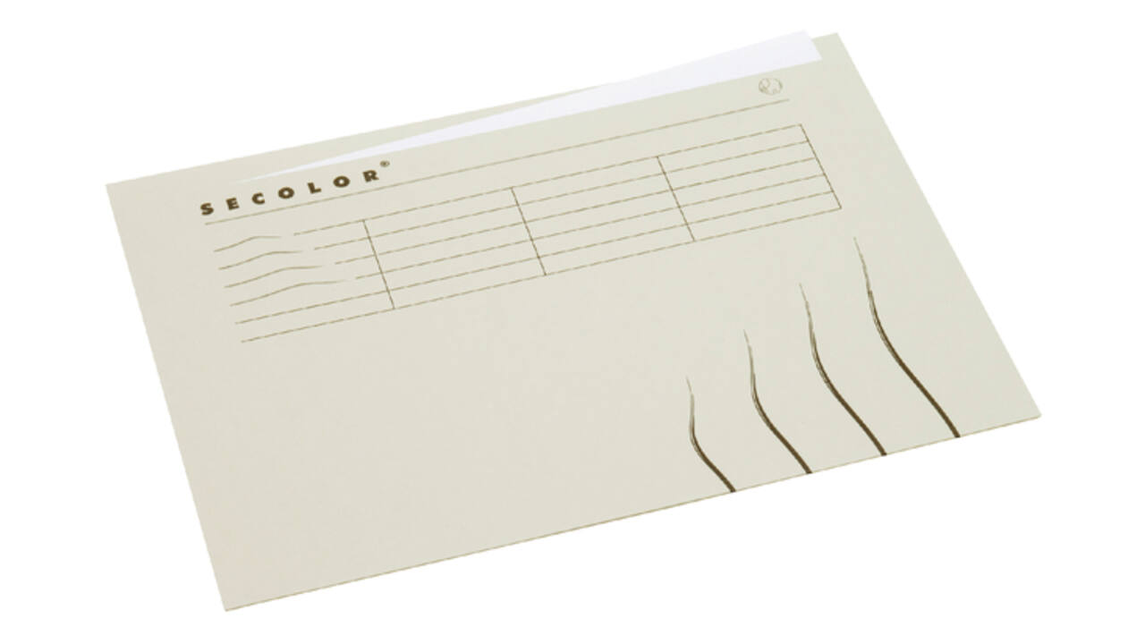 Vouwmap Secolor met tabrand A4 100% gerecycled karton 250gr Grijs