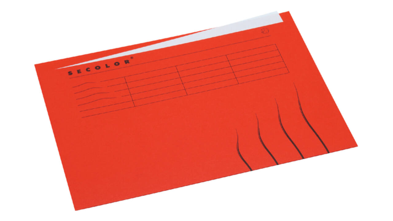 Vouwmap Secolor met tabrand A4 100% gerecycled karton 250gr Rood