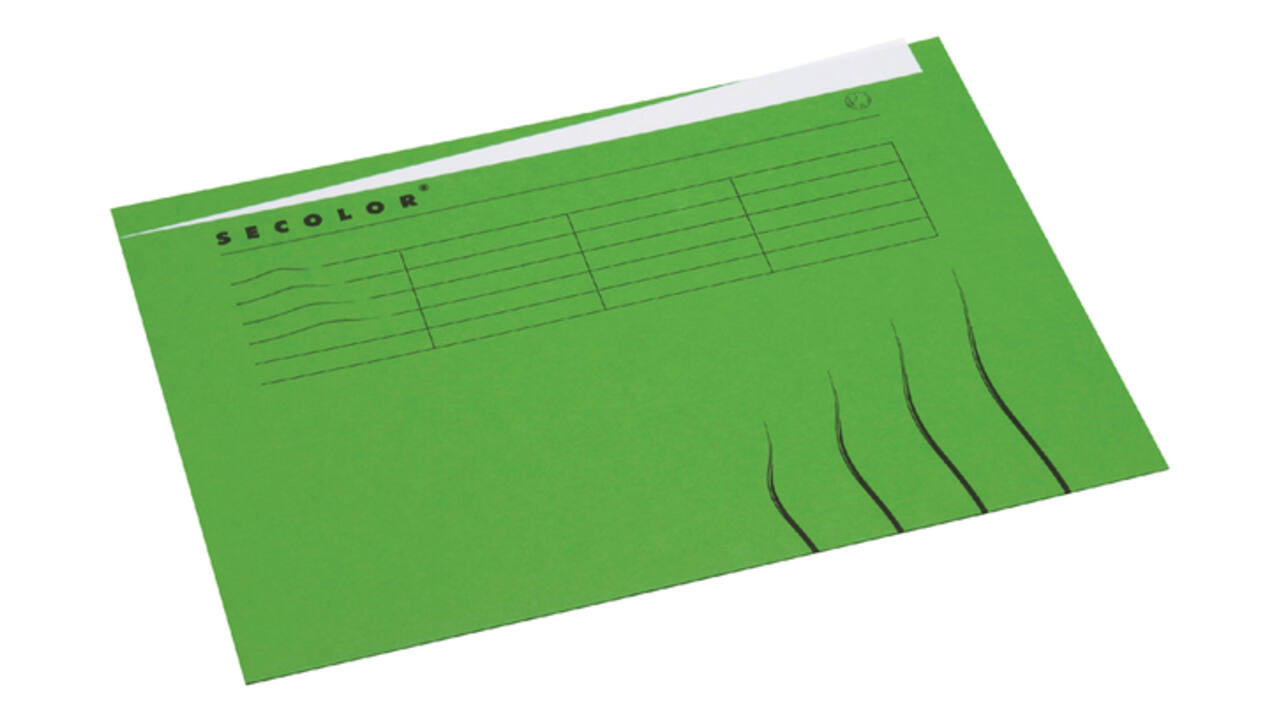 Vouwmap Secolor met tabrand A4 100% gerecycled karton 250gr Groen