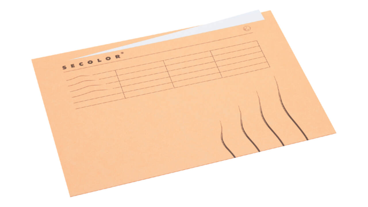 Vouwmap Secolor met tabrand A4 100% gerecycled karton 250gr Beige