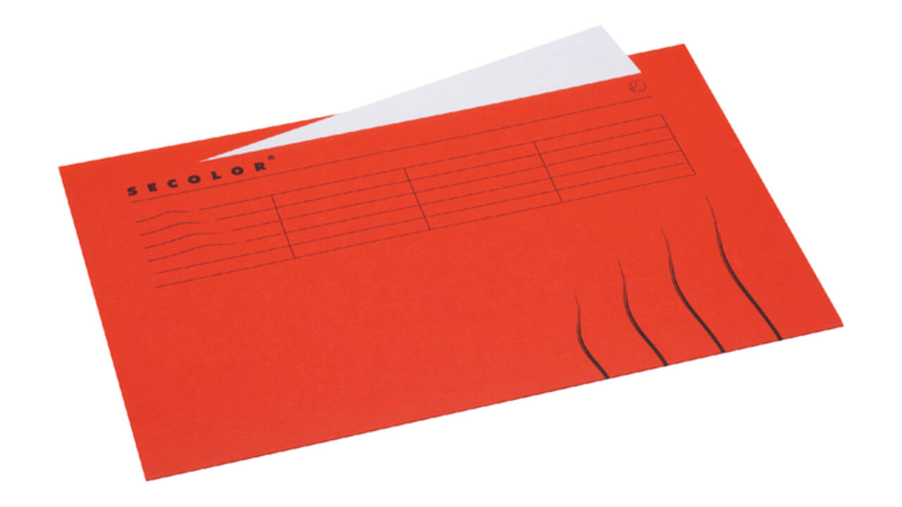 Vouwmap Secolor met tabrand Folio 100% gerecycled karton 250gr rood