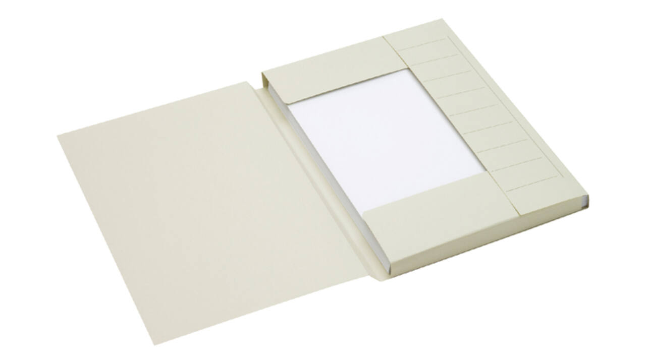 Dossiermap Secolor A4 3 kleppen 100% gerecycled karton 250 gr grijs