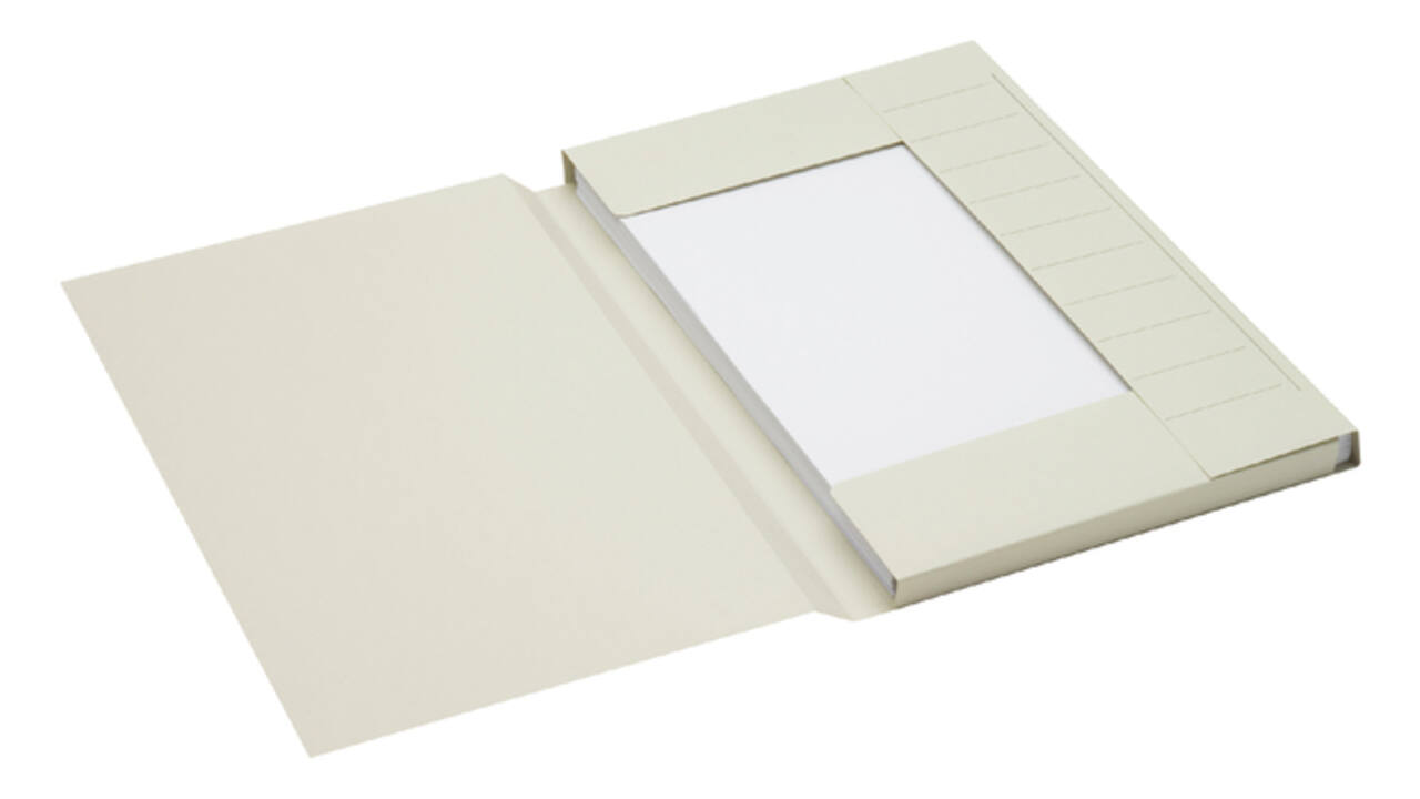 Dossiermap Secolor folio 3 klep 100% gerecycled karton 250 gr grijs