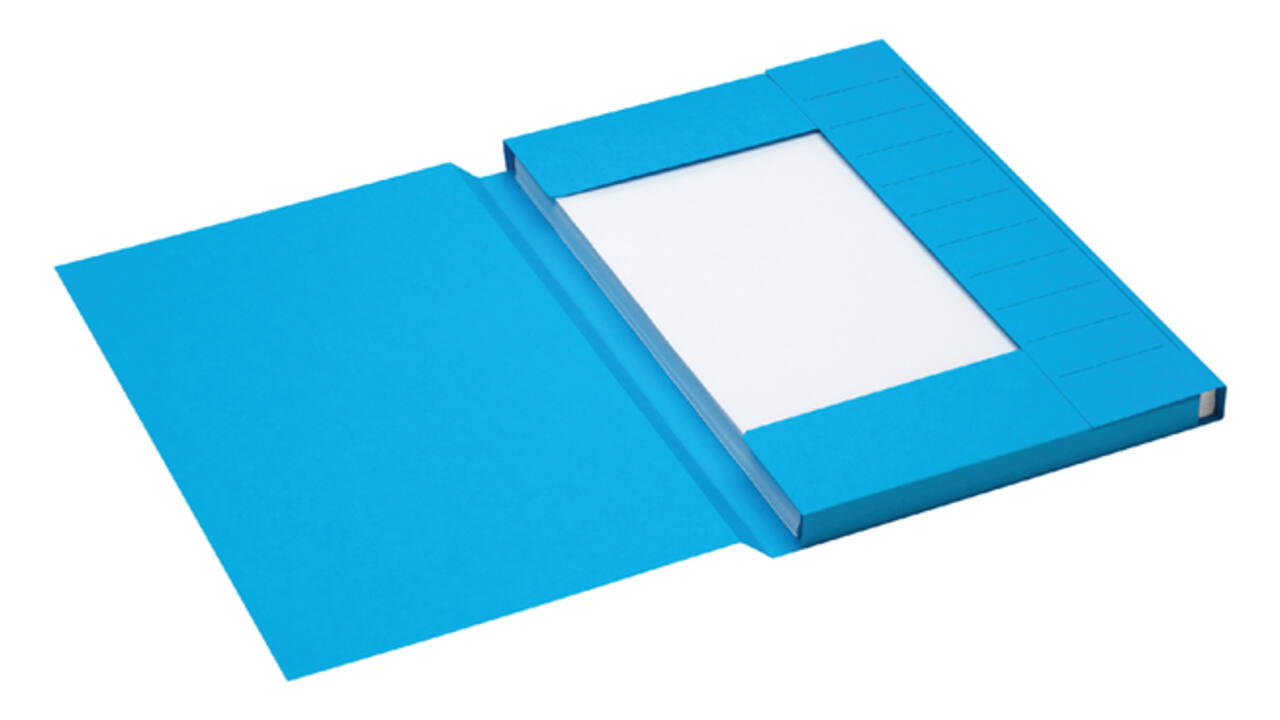 Dossiermap Secolor folio 3 klep 100% gerecycled karton 250 gr blauw