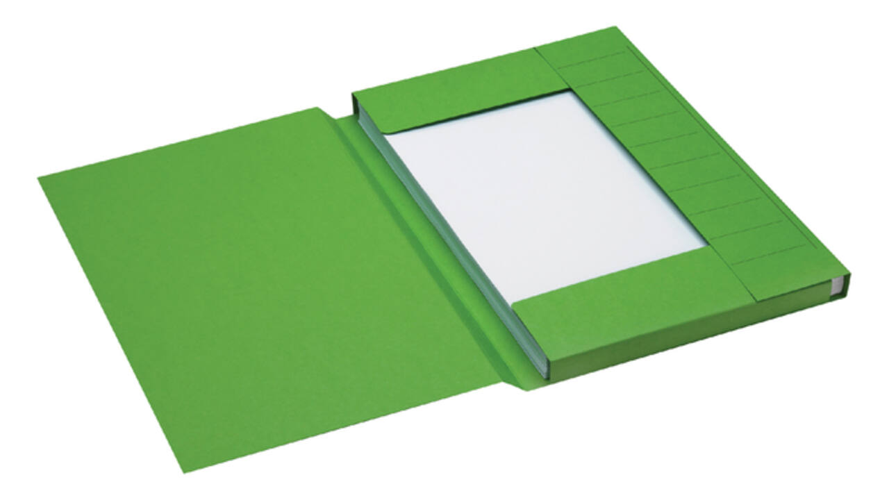Dossiermap Secolor folio 3 klep 100% gerecycled karton 250 gr groen