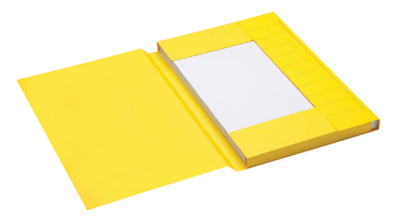 Dossiermap Secolor folio 3 klep 100% gerecycled karton 250 gr geel