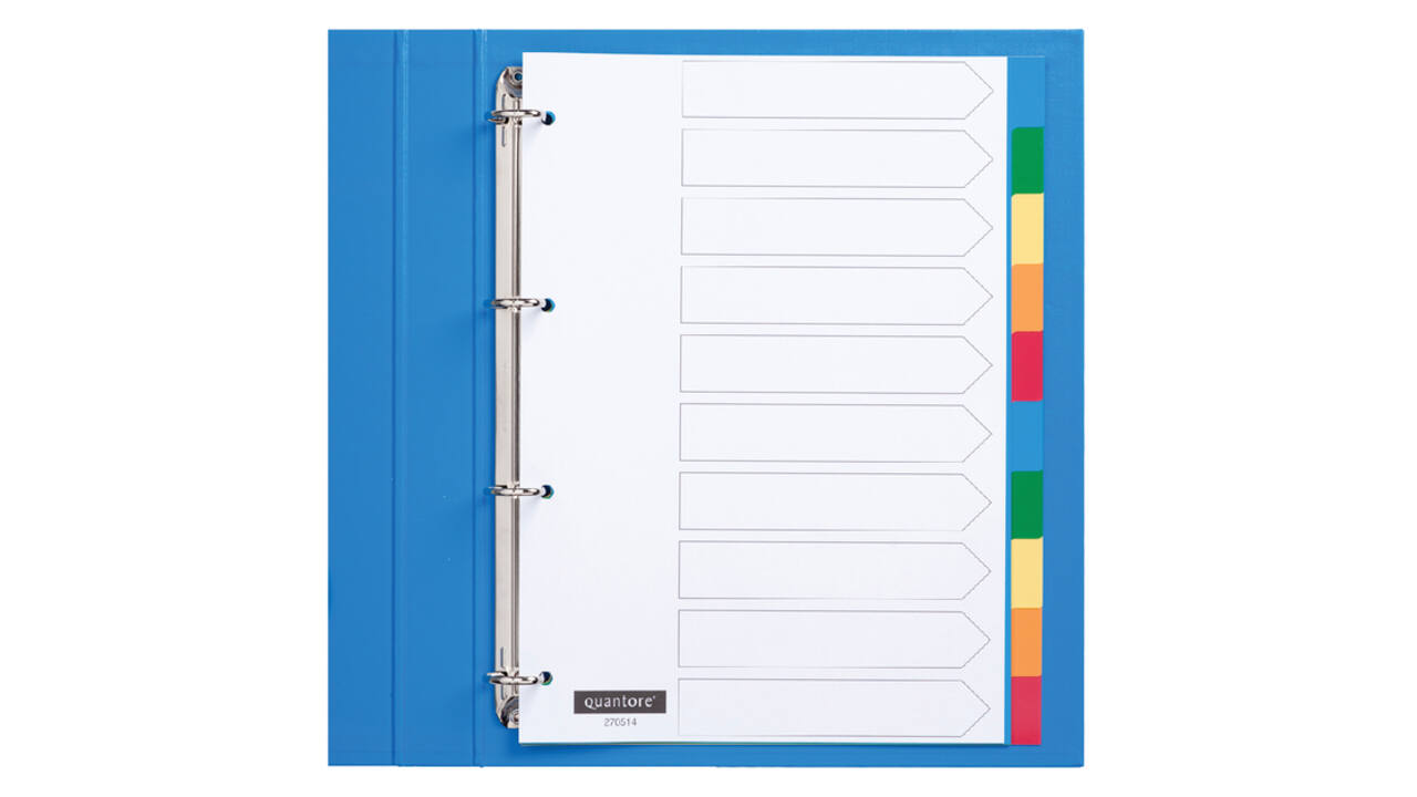 Tabbladen Quantore 4-gaats 10-delig assorti tabs PP