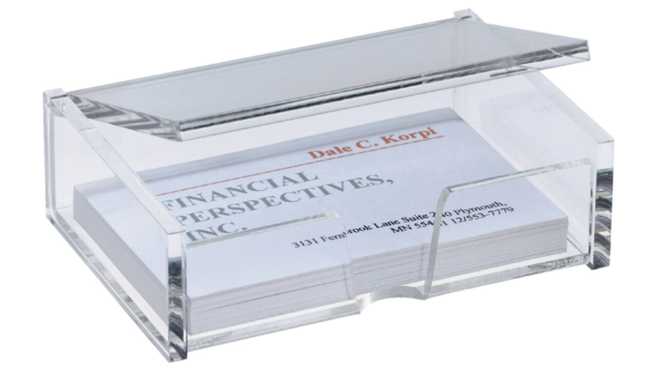 Visitekaartbox Sigel VA112 voor 80 kaarten 90x58mm acryl glashelder
