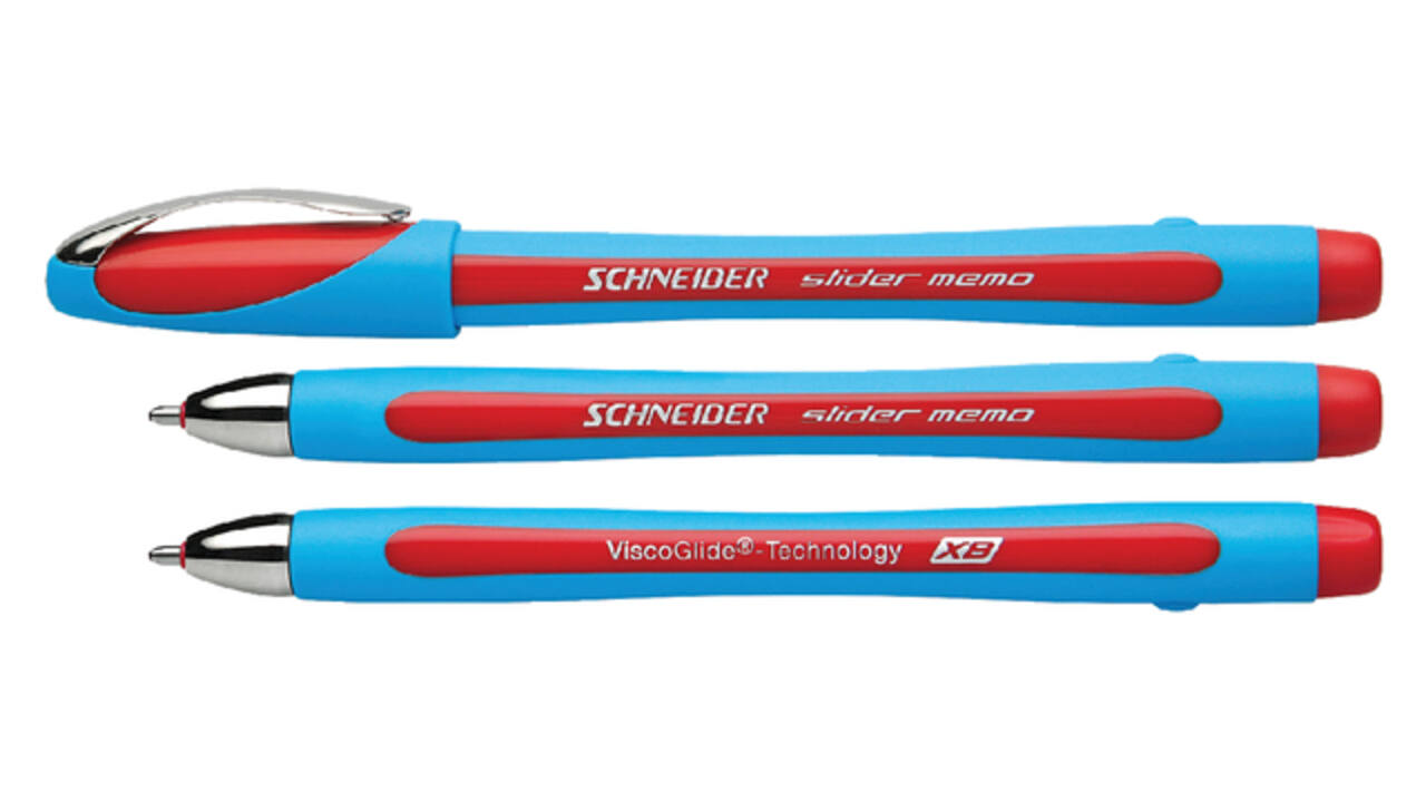 Balpen Schneider Slider Memo extra breed rood