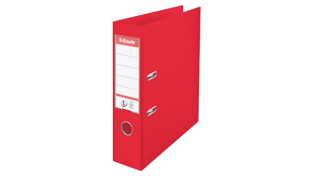 Ordner Esselte No.1 Power VIVIDA 75mm 30% gerecycled PP folie rood