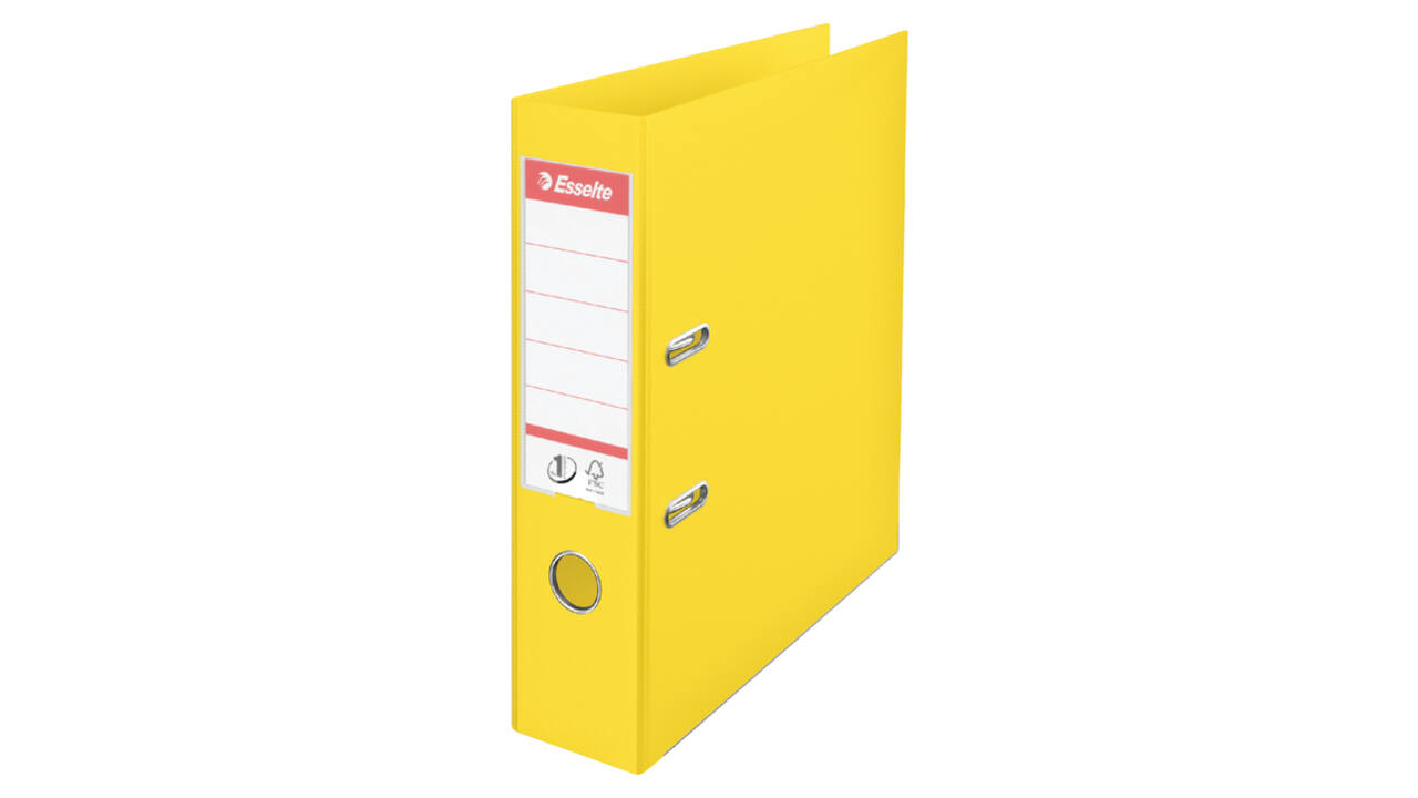 Ordner Esselte No.1 Power VIVIDA 75mm 30% gerecycled PP folie geel