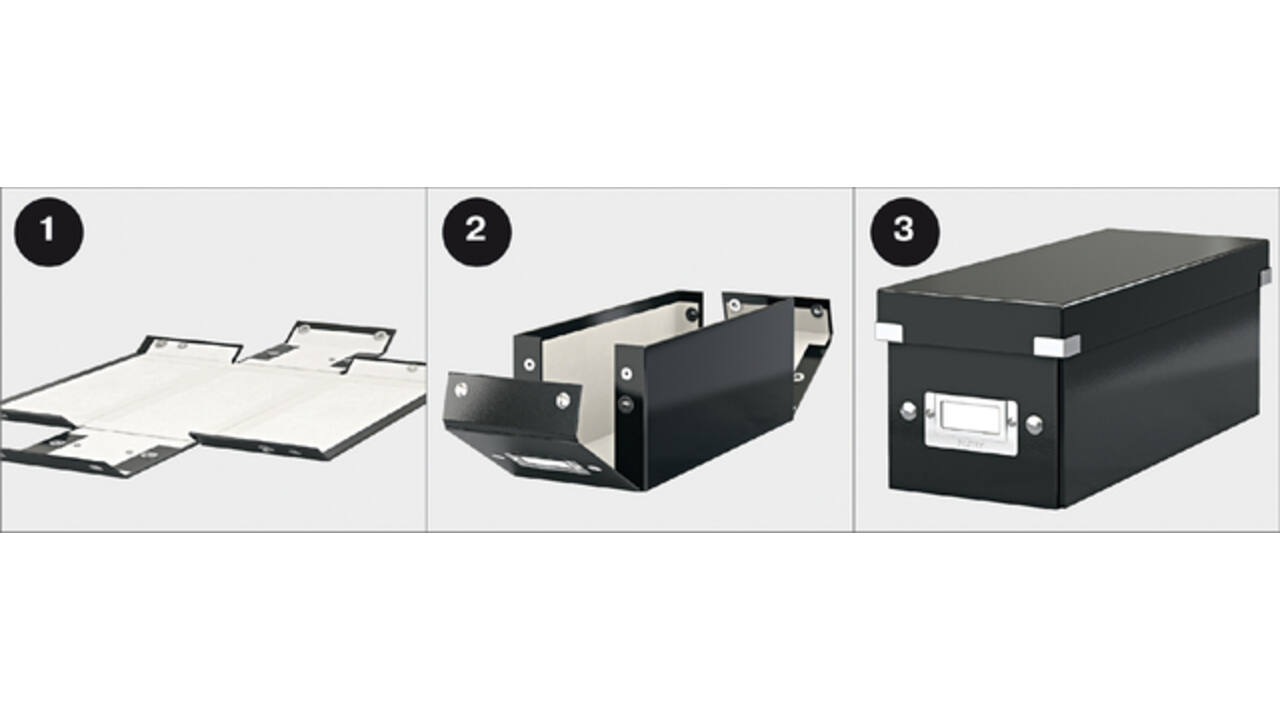 DVD-opbergdoos Leitz Click & Store WOW  gerecycled karton 206x147x352mm zwart